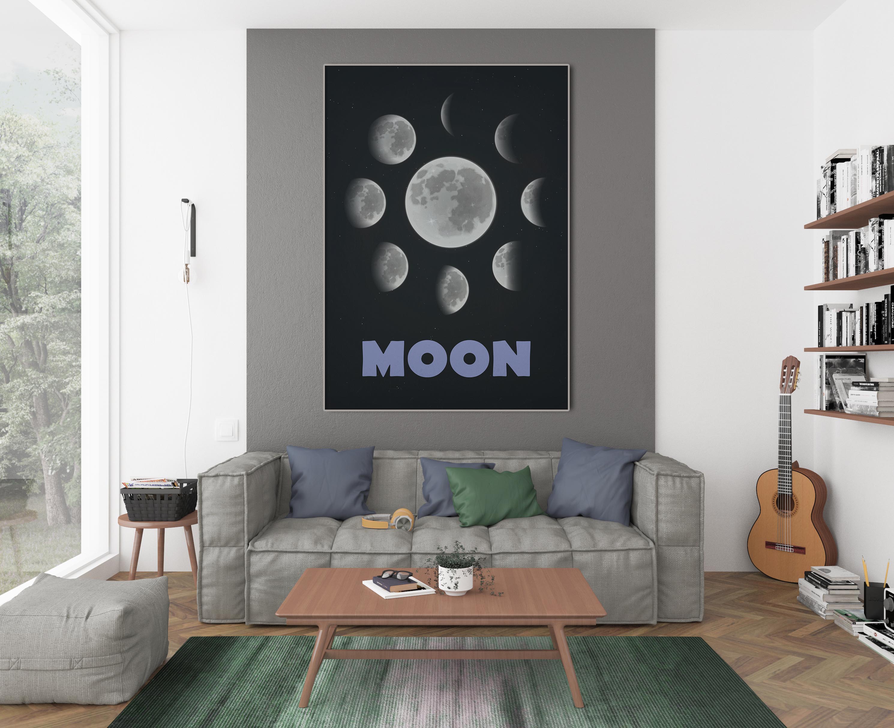 plakat fazy księżyca cykle księżyca sklep z plakatami prezent hunny badger