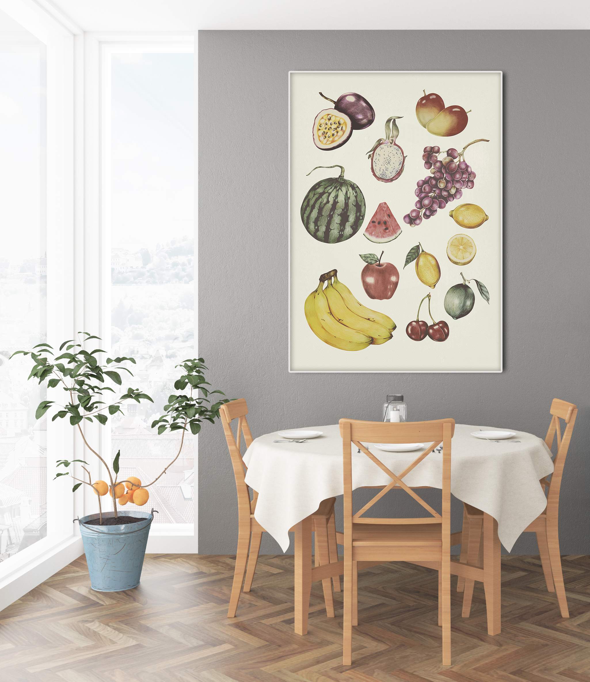 plakat owoce raw vegan witarianizm frutarianizm plakat z owocami duży format sklep z plakatami