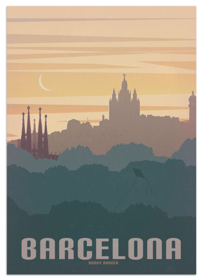 Plakat Barcelona grafika vintage