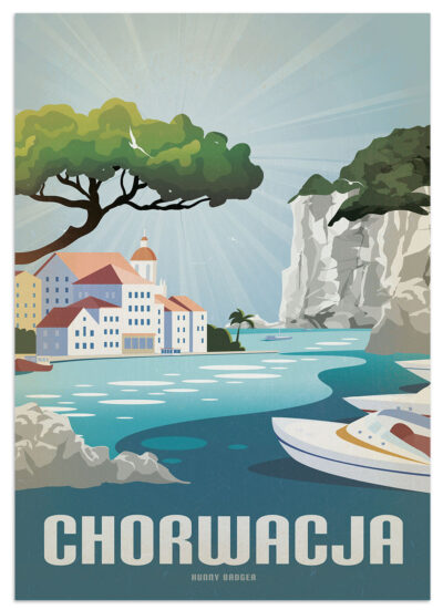 Plakat Chorwacja grafika vintage