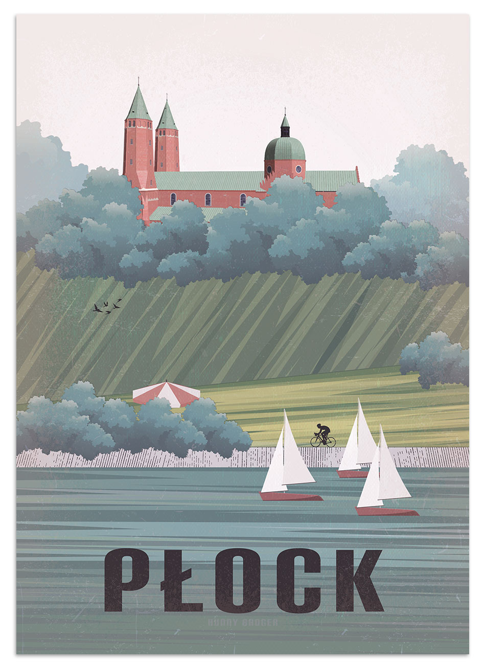 Plakat Płock grafika vintage