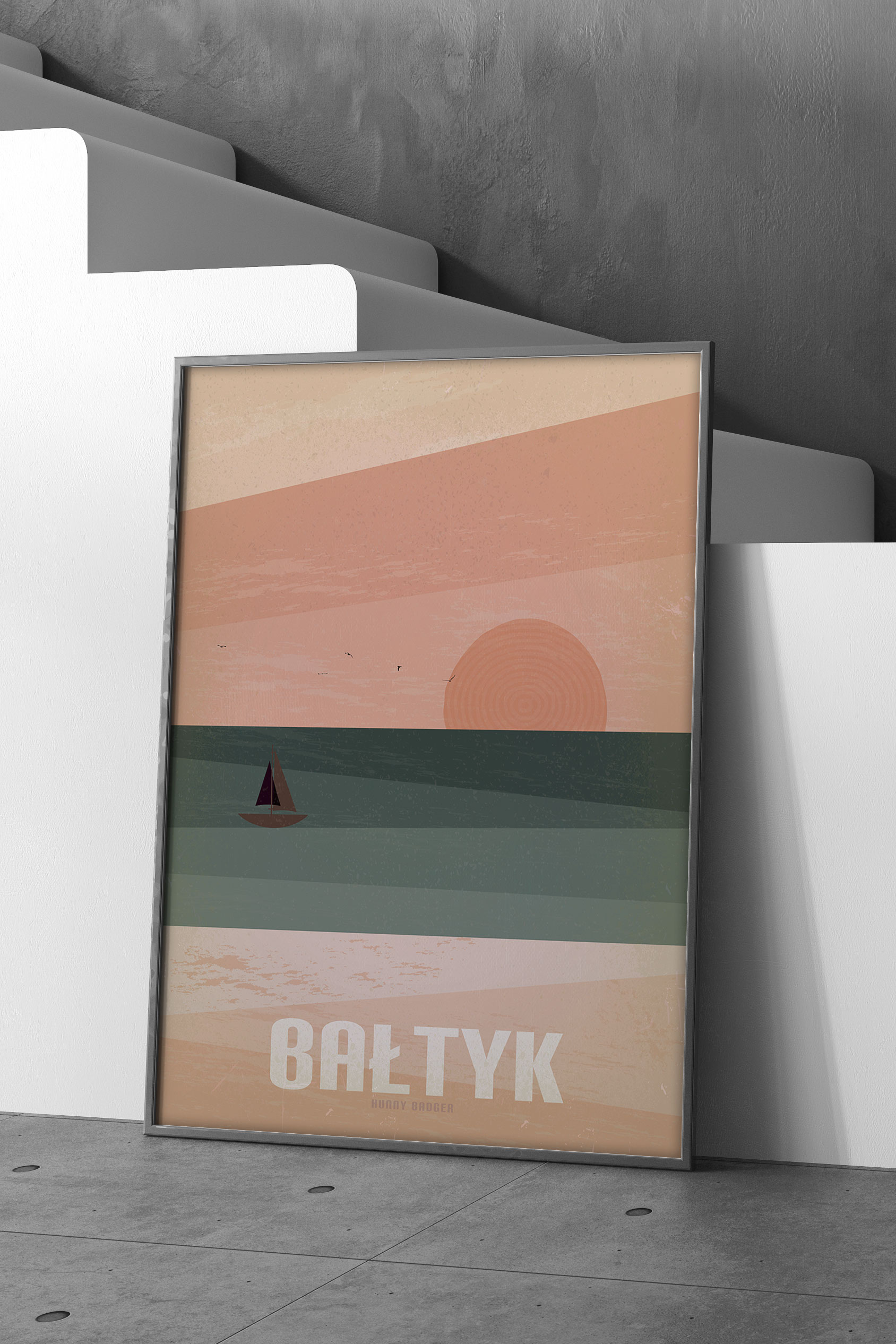 Plakat Bałtyk grafika vintage