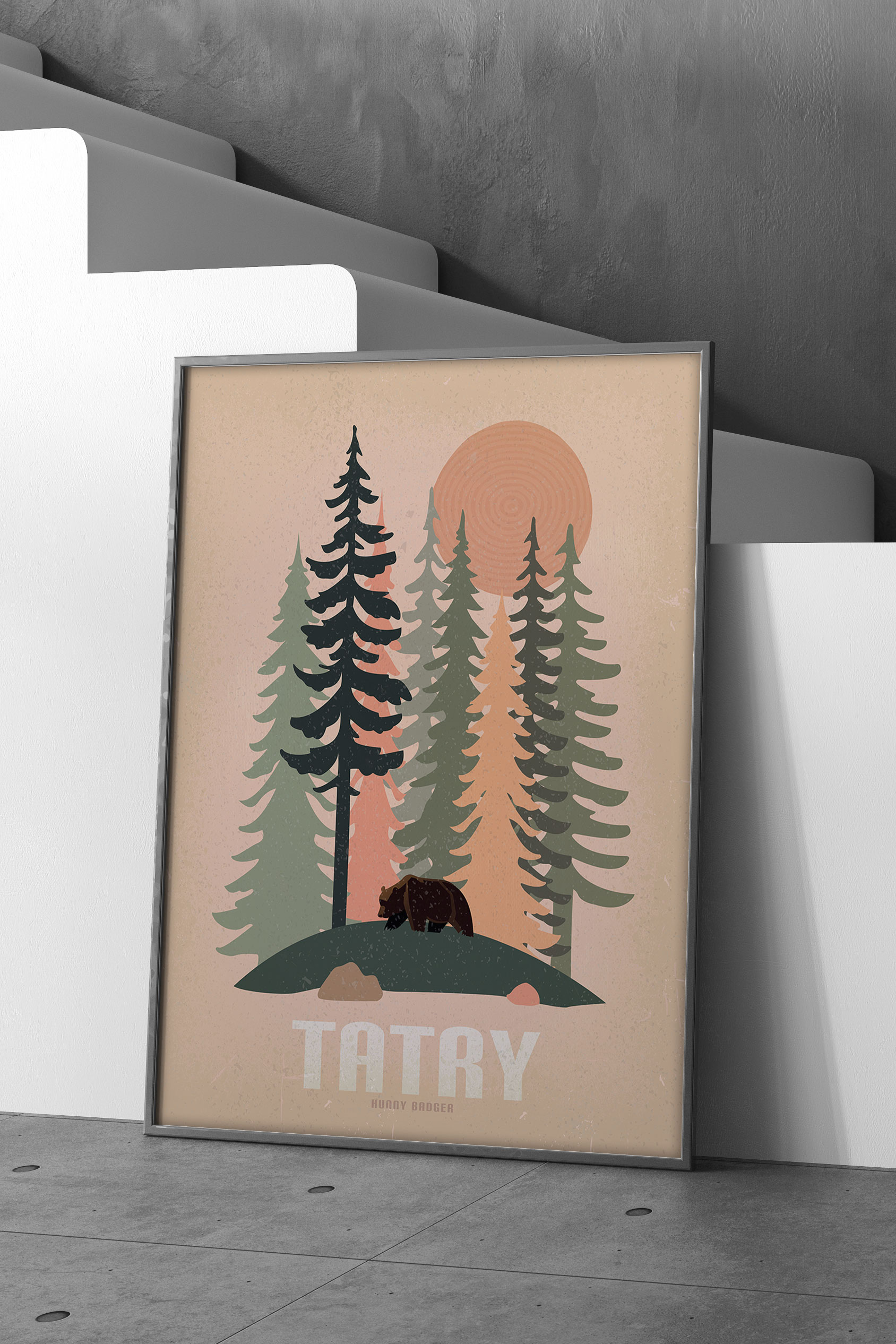 Plakat tatry grafika vintage