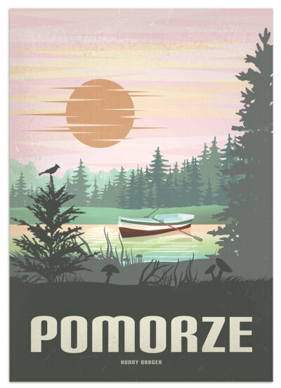 Pomorze grafika vintage