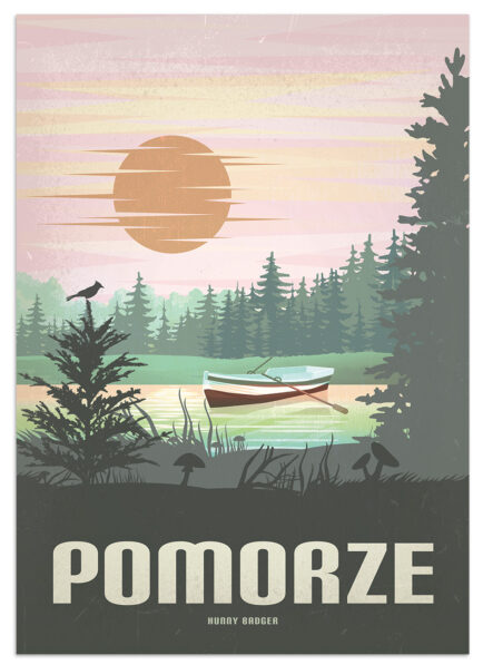 Pomorze grafika vintage