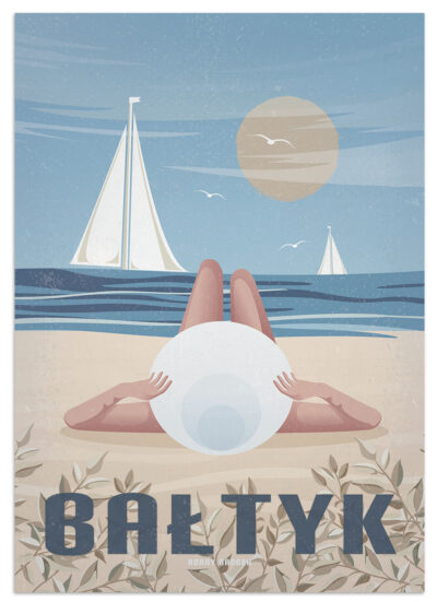 Plakat Bałtyk vintage grafika